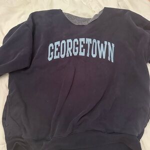 Brandy Melville Navy Blue Georgetown Crew Neck Sweater